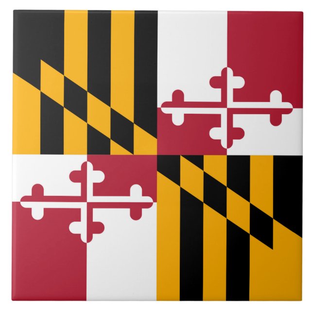 Azulejo De Cerámica Decoración estilo bandera del estado de Maryland (Frente)