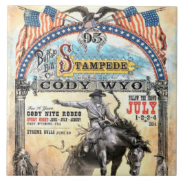 Azulejo de cerámica del Rodeo de Cody, Wyoming