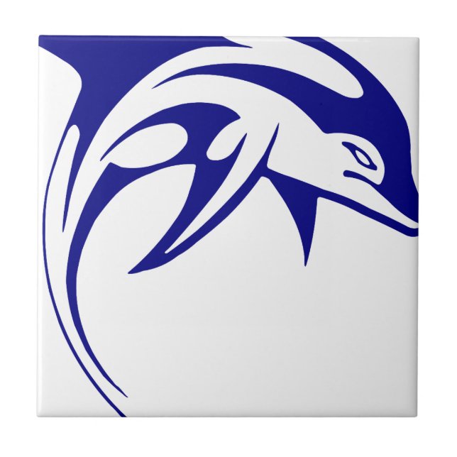 Azulejo De Cerámica Delfín azul (Frente)