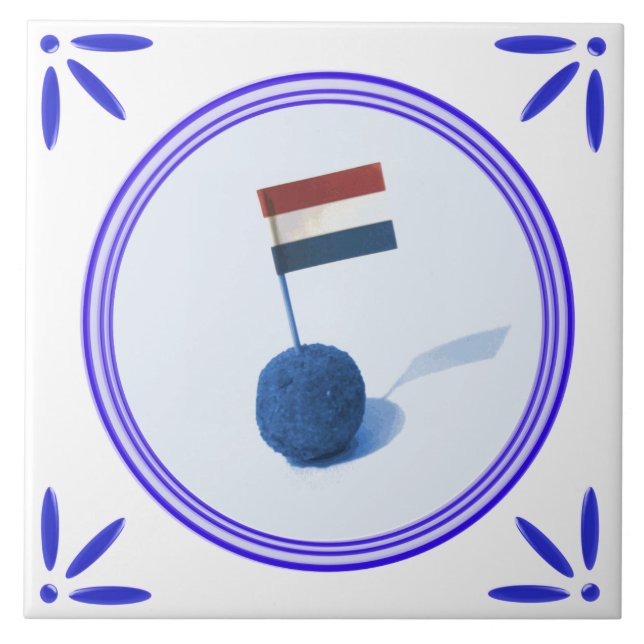 Azulejo De Cerámica Delft-Azul-Delftware-Mirada holandesa de Bitterbal (Frente)