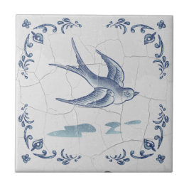 Azulejo de cerámica Delft Swallow