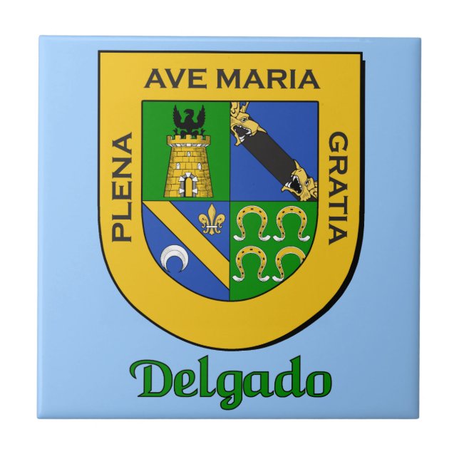 Azulejo De Cerámica Delgado Family Shield (Frente)