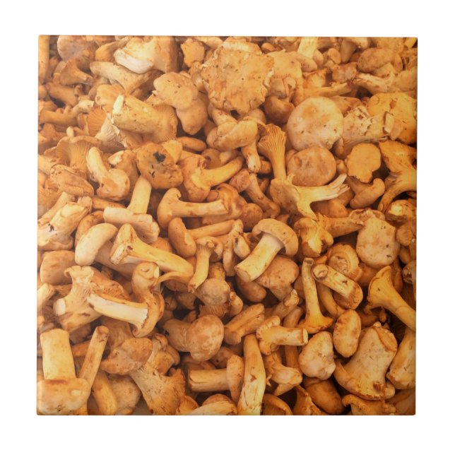 Azulejo De Cerámica Deliciosos champiñones amarillos (Frente)