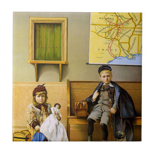 Azulejo De Cerámica Depósito de tren de la CAMISETA