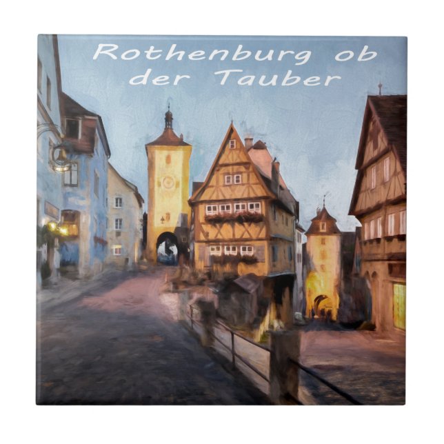 Azulejo De Cerámica Der Tauber del ob de Rothenburg (Frente)