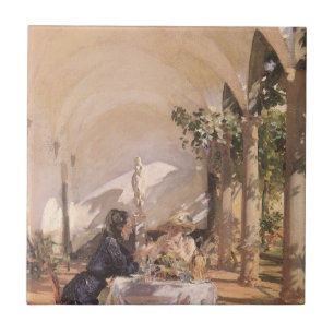 Azulejo De Cerámica Desayuno en la Logia de John Singer Sargent