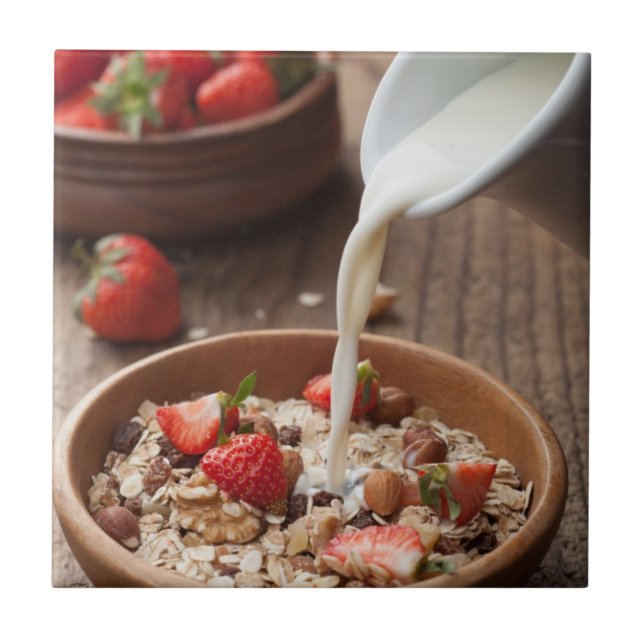 Azulejo De Cerámica Desayuno sano (Frente)