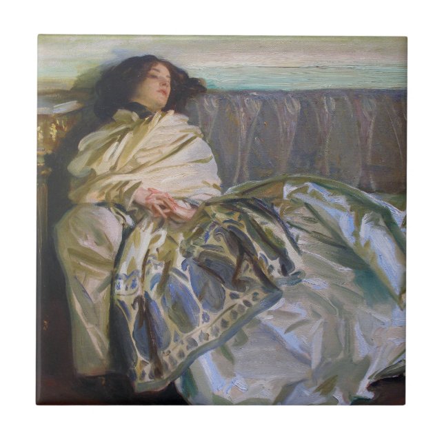 Azulejo De Cerámica Descanso de John Singer Sargent (Frente)