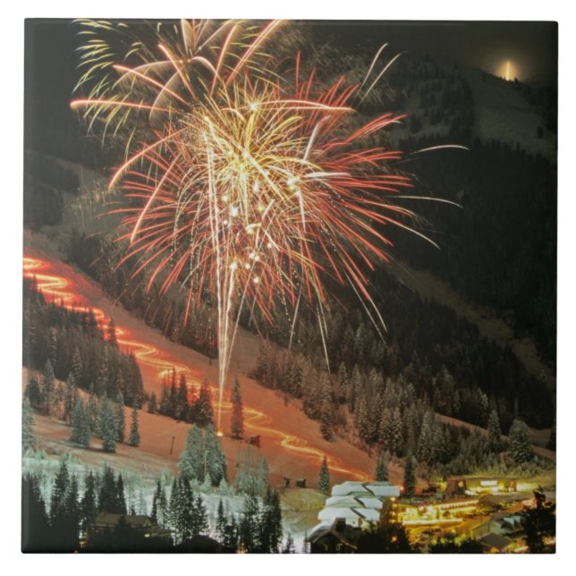 Azulejo De Cerámica Desfile y fuegos artificiales de la luz de (Frente)