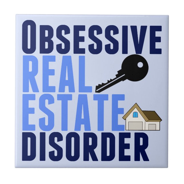 Azulejo De Cerámica Desorden obsesivo de las propiedades inmobiliarias (Frente)