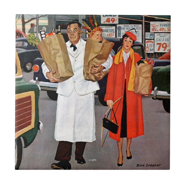 Azulejo De Cerámica Despido lleno de problemas (Frente)