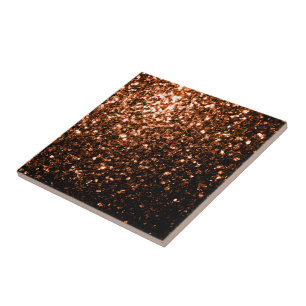 Azulejo De Cerámica Destellos de cobre falso bronce naranja marrón
