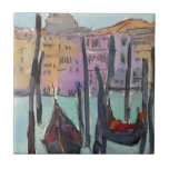 Azulejo De Cerámica Destinos | Dos góndolas en el esbozo de Venecia<br><div class="desc">Un encantador boceto de una vía navegable veneciana pintada con colores vivos por el brillante Samuel Dixon. El artista se sumergió en los hermosos alrededores de Venecia para crear esta obra llamativa. Parece que el artista pudo haber estado en una góndola mientras creaba esta pieza debido a la distancia entre...</div>