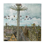Azulejo De Cerámica Destinos | Watercolor European Swing Ride<br><div class="desc">Echa un vistazo al cielo y disfruta de la vista completa de esta asombrosa obra de arte. Melissa Wang nos ha deslumbrado una vez más con su diseño de tinta acuarela. Con la moderna infraestructura art decó usted podría estar en cualquier parte del mundo. Con la escena puesta en una...</div>