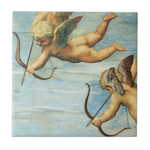 Azulejo De Cerámica Detalle de los ángeles del Triunfo de Galatea por