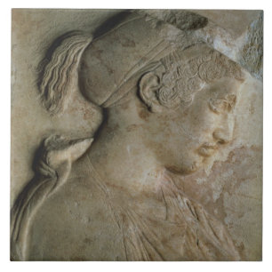 Azulejo De Cerámica Detalle del stela de Philis, de Thasos, c.5t