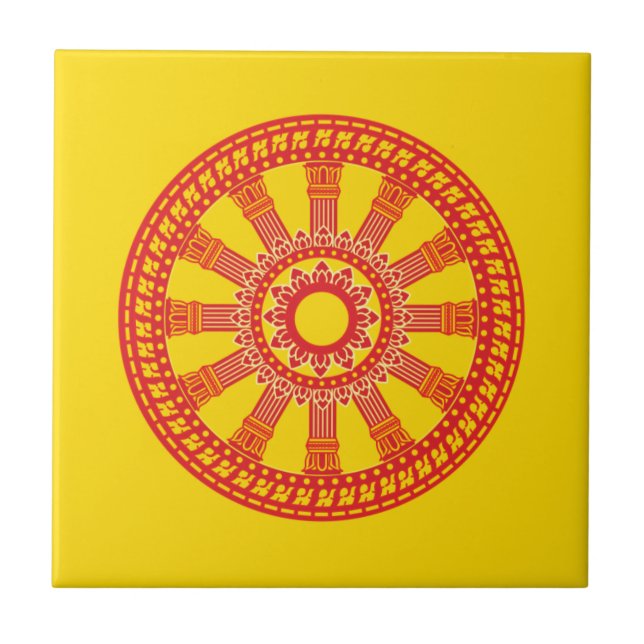 Azulejo De Cerámica Dharmacakra - diseño (de Tailandia) (Frente)