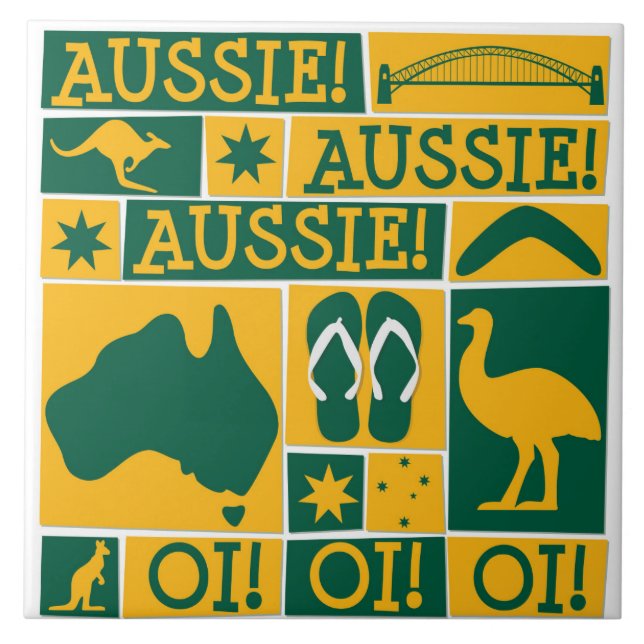 Azulejo De Cerámica Día de Australia (Frente)