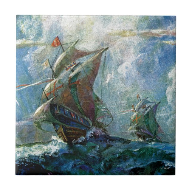 Azulejo De Cerámica Día de Colón (Frente)