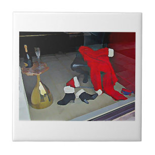 Azulejo De Cerámica Día de Santa Claus de la pintura