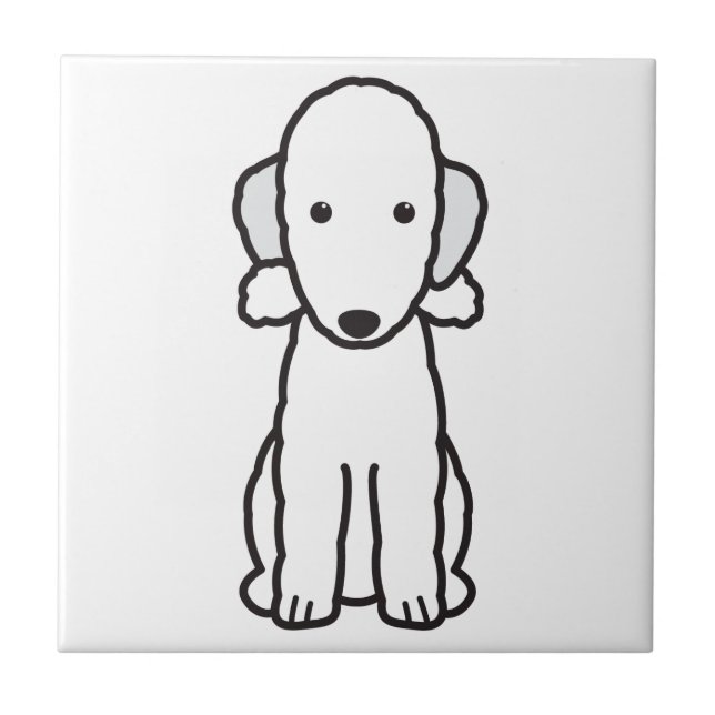 Azulejo De Cerámica Dibujo animado del perro de Bedlington Terrier (Frente)