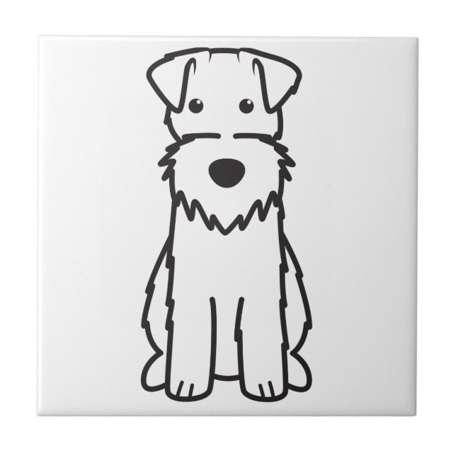 Azulejo De Cerámica Dibujo animado del perro del fox terrier del (Frente)
