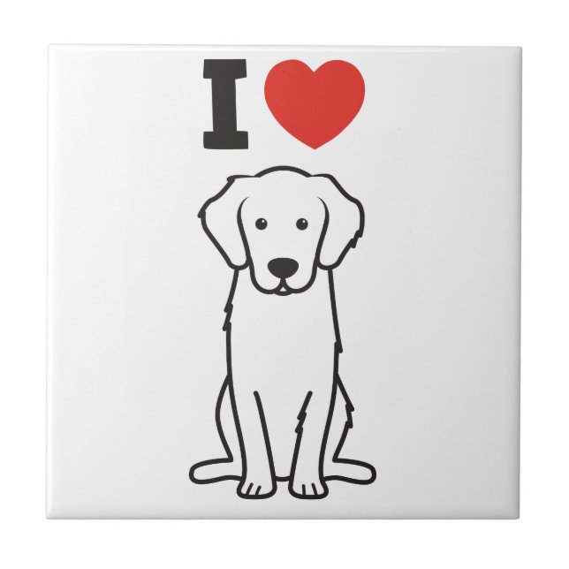 Azulejo De Cerámica Dibujo animado del perro del golden retriever (Frente)