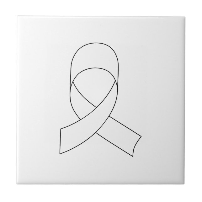 Azulejo De Cerámica Dibujo de cinta blanca (Frente)