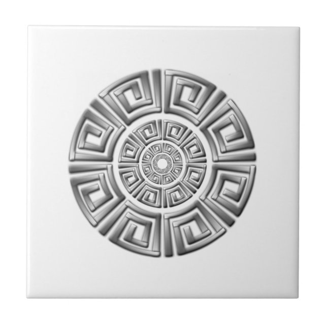 Azulejo De Cerámica Dibujo de círculo griego (Frente)