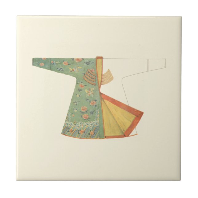 Azulejo De Cerámica Dibujo de Kimono semiacabado (Frente)