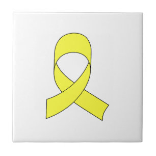 Azulejo De Cerámica Dibujo de lazo amarillo