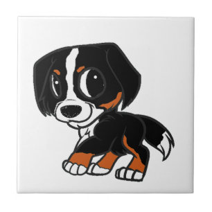 Azulejo De Cerámica dibujo de perro de montaña bernés oxidado
