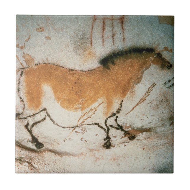 Azulejo De Cerámica Dibujos de cueva Lascaux Prehistórico francés (Frente)