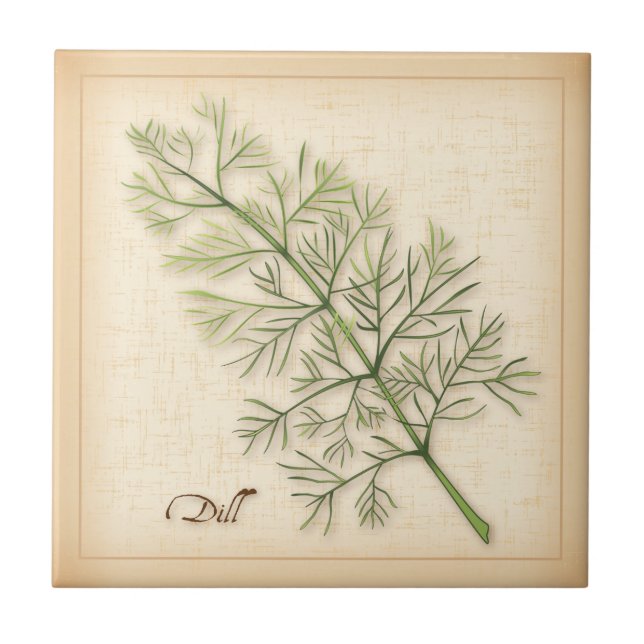 Azulejo De Cerámica Dill Herb Ceramic Tile (Frente)