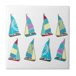 Azulejo De Cerámica Dinghies de época
