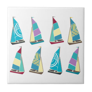 Azulejo De Cerámica Dinghies de época