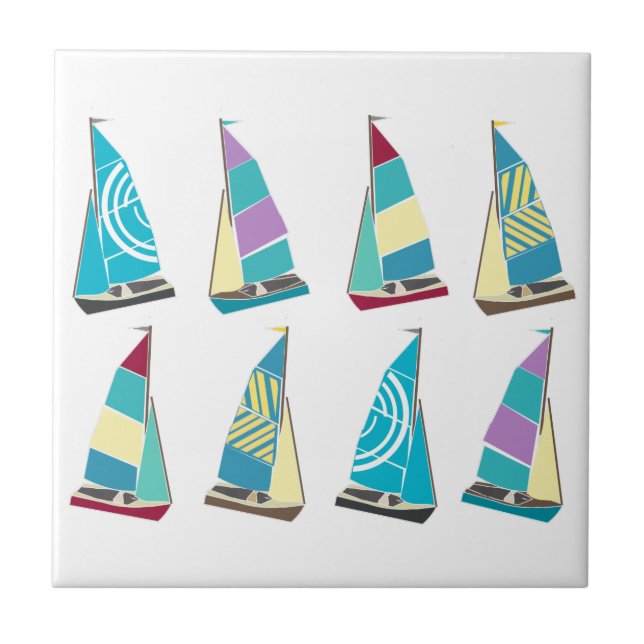 Azulejo De Cerámica Dinghies de época (Frente)