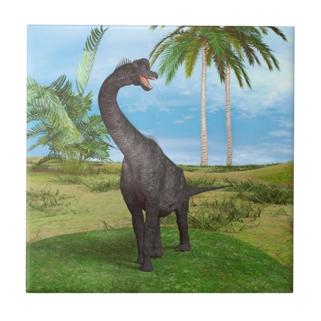 Azulejo De Cerámica Dinosaurio Brachiosaurus (Frente)