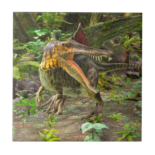 Azulejo De Cerámica Dinosaurio Spinosaurus (Frente)