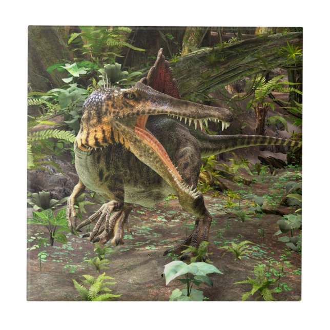 Azulejo De Cerámica Dinosaurio Spinosaurus (Frente)