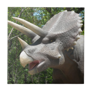 Azulejo De Cerámica Dinosaurio Triceratops