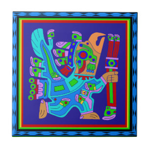 Azulejo De Cerámica Dios Guerrero Águila Azteca