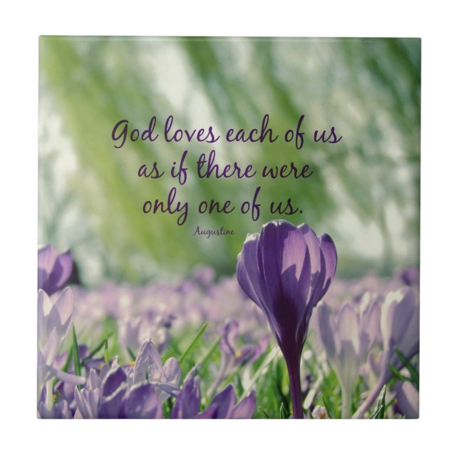 Azulejo De Cerámica Dios inspirador ama a cada uno de nosotros (Frente)