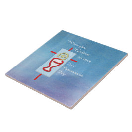 Azulejo De Cerámica Dios, primera comunión sagrada, azul