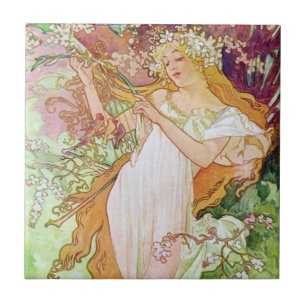 Azulejo De Cerámica Diosa de primavera