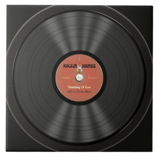 Azulejo De Cerámica Disco de vinilo personalizado de la roca del