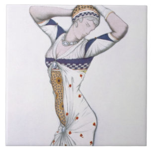 Azulejo De Cerámica Diseñe de una fantasía de Costume moderno, 1912