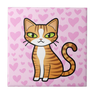 Azulejo De Cerámica Diseñe su propio gato del dibujo animado (los