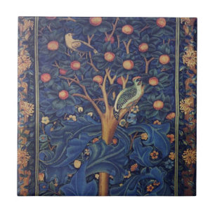 Azulejo De Cerámica Diseño azul de tapiz del pájaro carpintero de Will