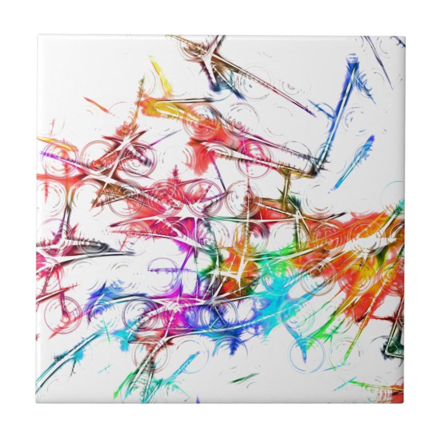 Azulejo De Cerámica Diseño colorido abstracto (Frente)